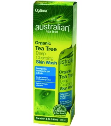 AUSTRALIAN  TEA TREE DEEP CLEANSING SKIN WASH 250ml.