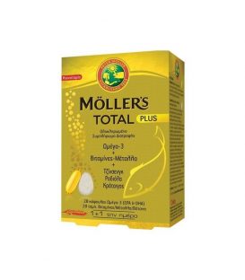 Moller's Total Plus Omega 3 + Vitamins + Minerals + Gingseng + Rhodiola + Hawthorn 28 caps & 28 tbs