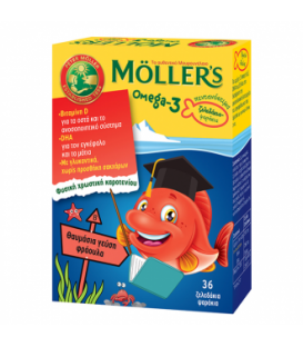 Moller's Omega-3 Kids 36 gummies strawberry